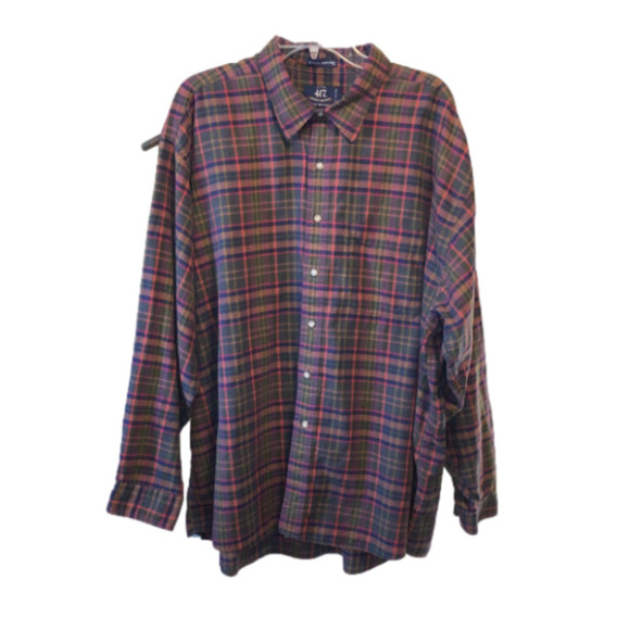 Van Heusen Other - 𝅺417 Authentic Shirtwear by Van Heusen Long Sleeve Plaid Button Up Size XXL